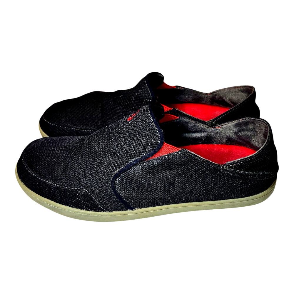 Olukai Nohea Mesh Men's Slip-On Sneaker Casual Shoe Black/ Red Size M10.5
